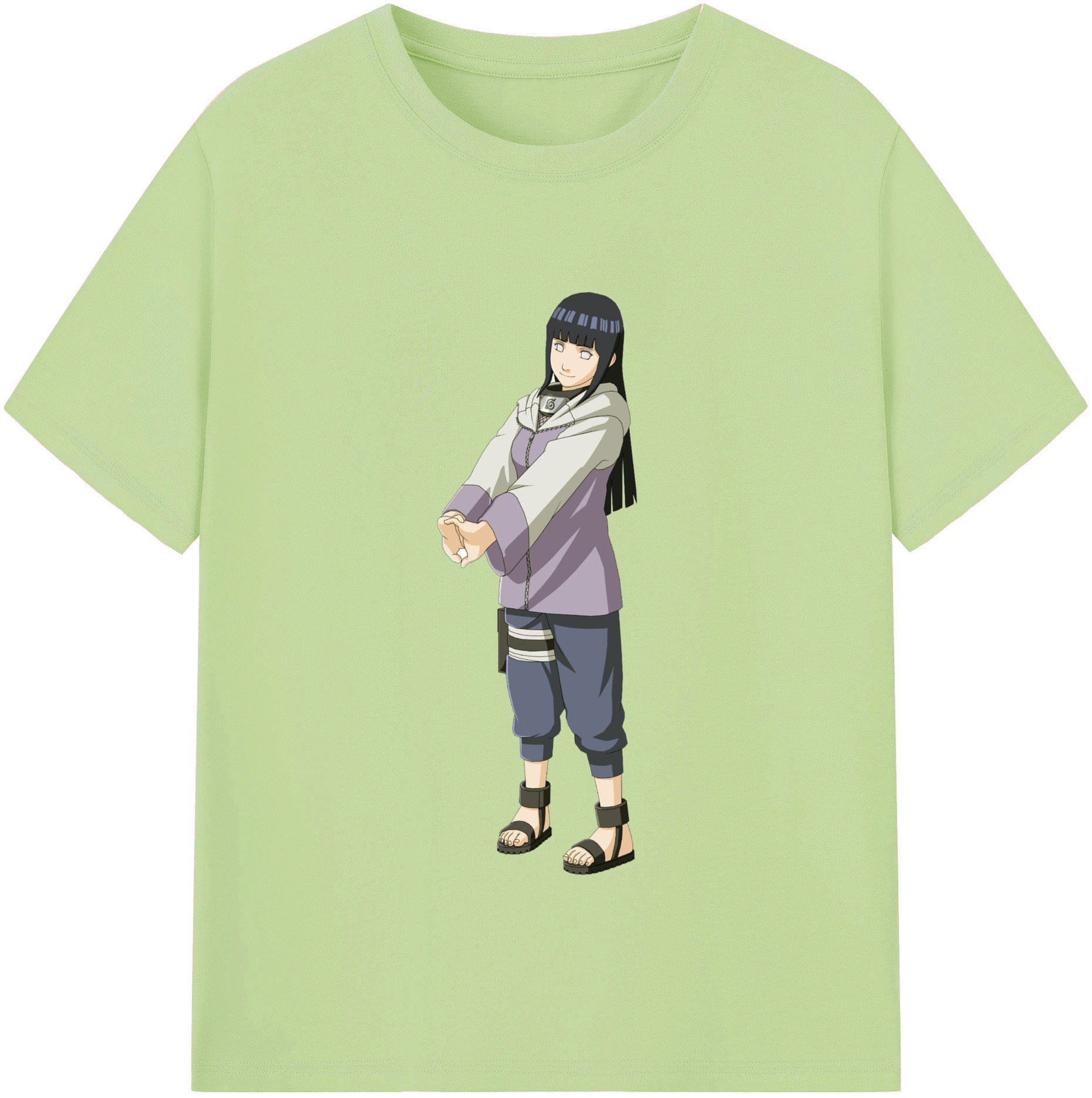 （画像用） NARUTO -ナルト- 日向ヒナタ Hyūga Hinata 綿100％半袖Tシャツ（フロントプリント）
